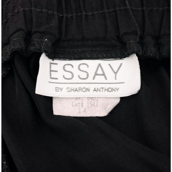 Vintage 90s Black Velvet Burgundy Floral Paneled Gypsy Bohemian Long Maxi Skirt - Picture 11 of 12